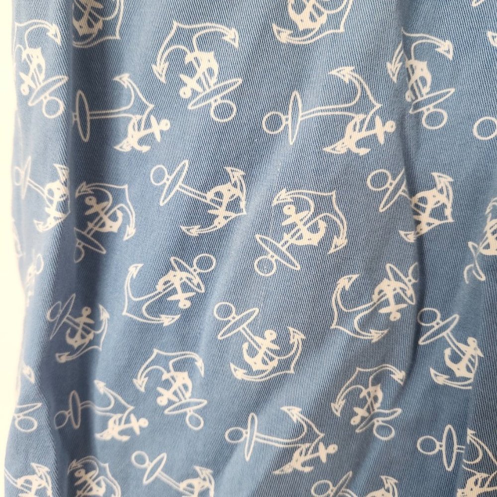 Vintage 90s Pendleton Anchor Print Pants Sz 14 Blue White Novelty Capri‎ Coastal - Picture 5 of 15